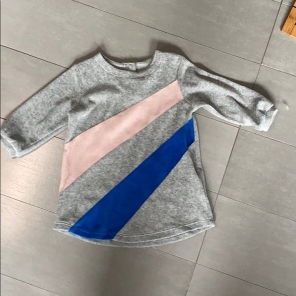 Stem Baby Other - NEW Stem Baby Dress Modern pink blue grey striped